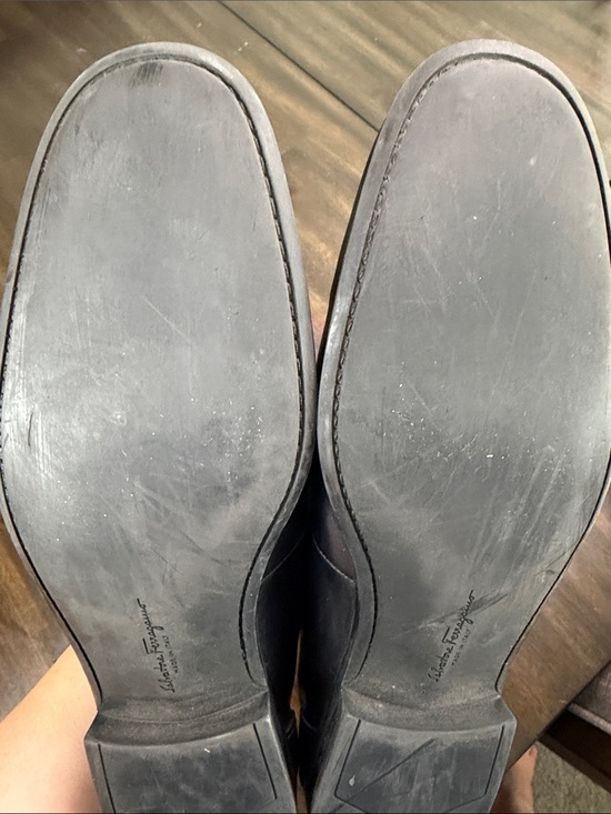 Salvatore Ferragamo Black Leather Slip-On Loafers with Metal Bit main image 8